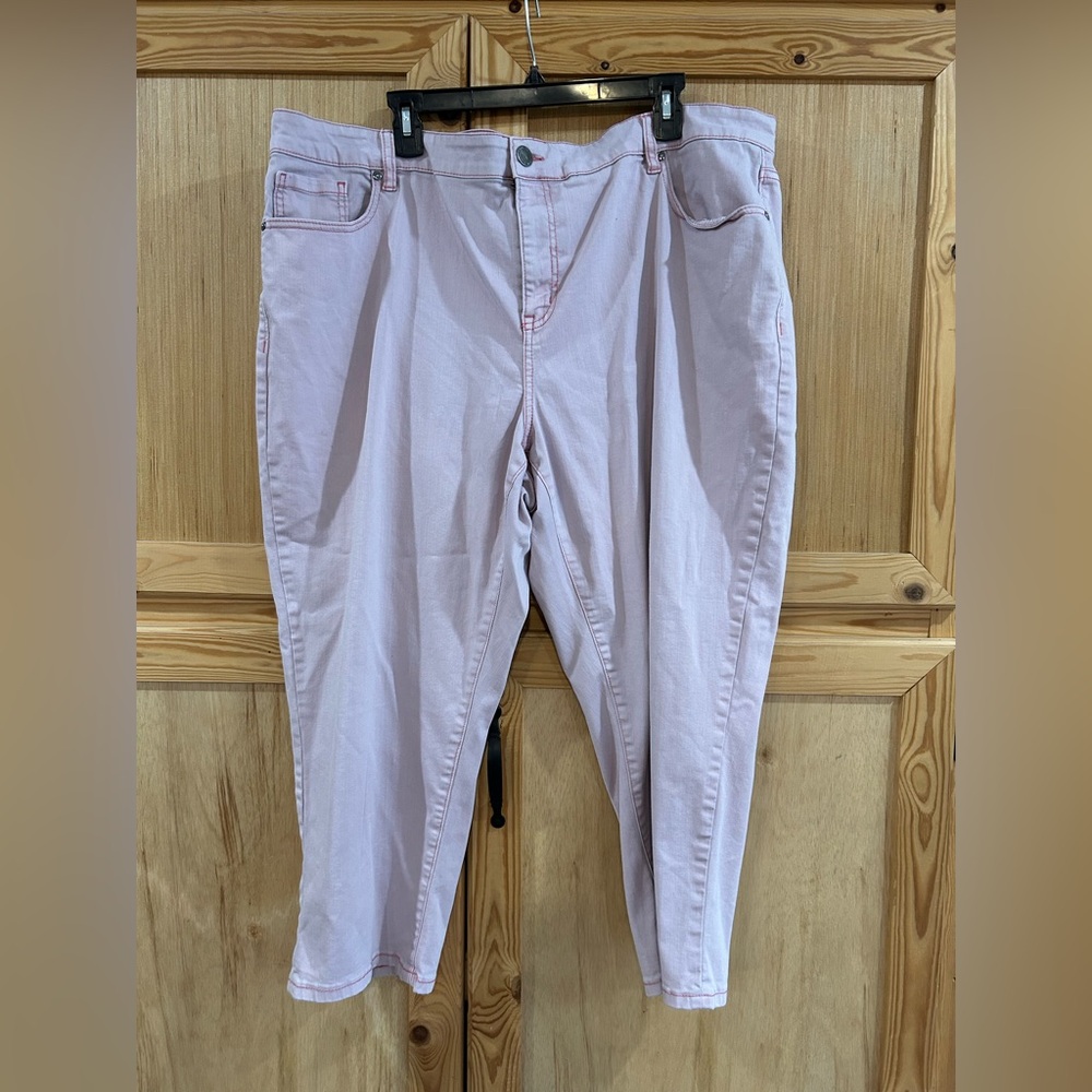 Lane Bryant Light Pink Boyfriend Jeans Sz 22 Perfect Transitional Piece